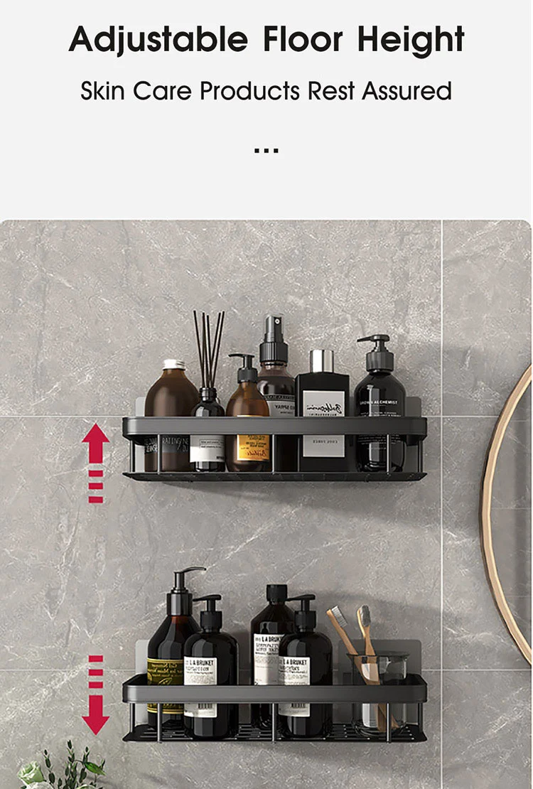 No Drill Suction Bathroom Shelf